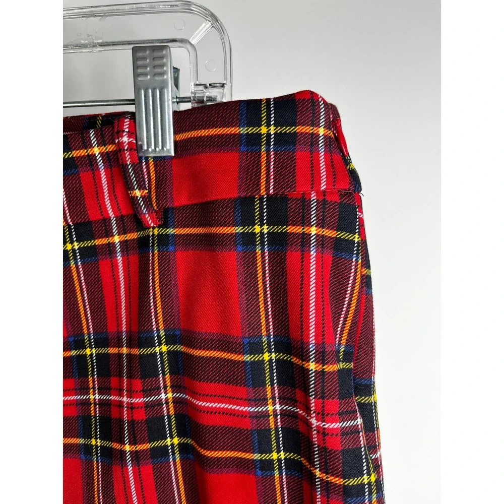 J.Crew Pants 12 Red Winnie Pant Stewart Tartan Plaid Slim Festive Holiday